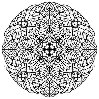 Immerse yourself in the beauty of mathematics with this exquisite Fibonacci Geometric Mandala. This intricate design, crafted using the golden ratio, offers a deeply satisfying and relaxing coloring adventure.