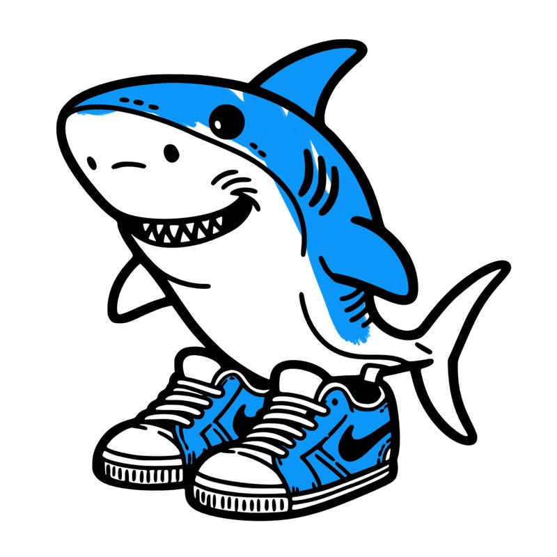 shark 🦈 with tennis shoes