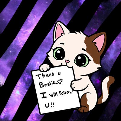 a small cat with a blank sheet of paper in its hand. the cat is sooooooo cute!