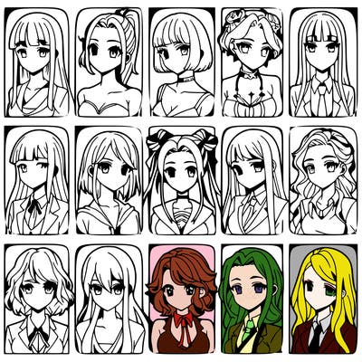 girls that look diffrent anime