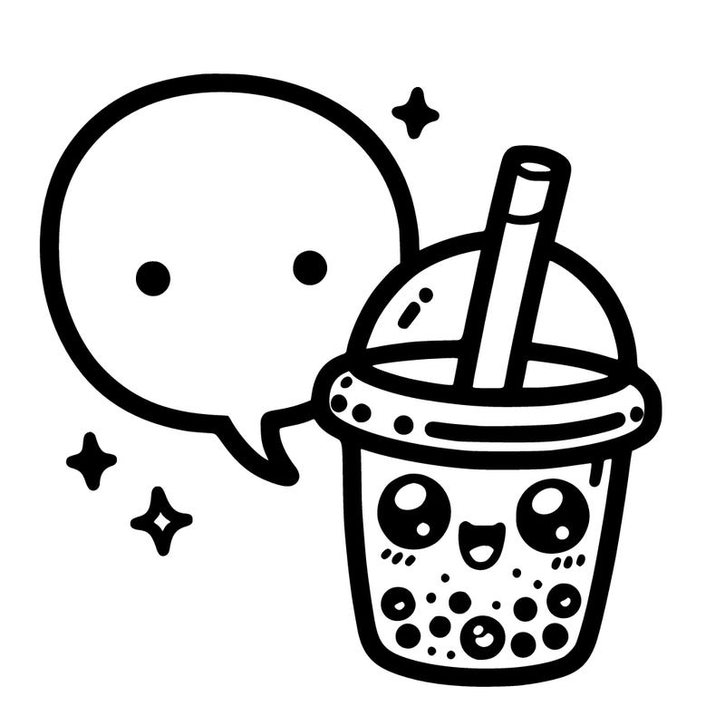 bubble tea with speech bubble