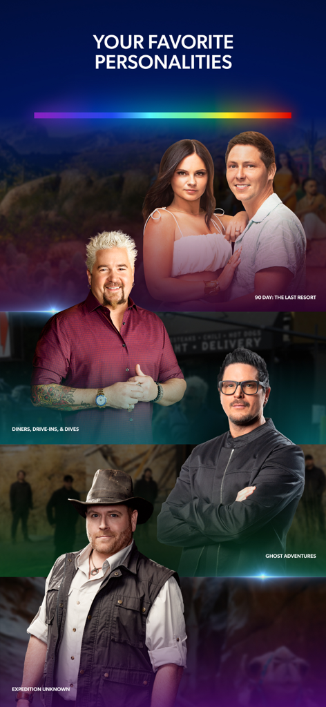 discovery+ | Stream TV Shows - Una colección de personalidades y programas de televisión populares disponibles en la aplicación discovery plus