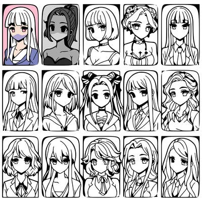 girls that look diffrent anime