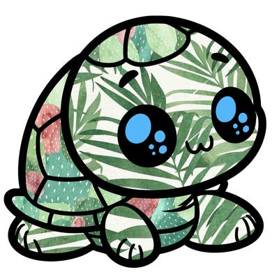 cute little animated turtle