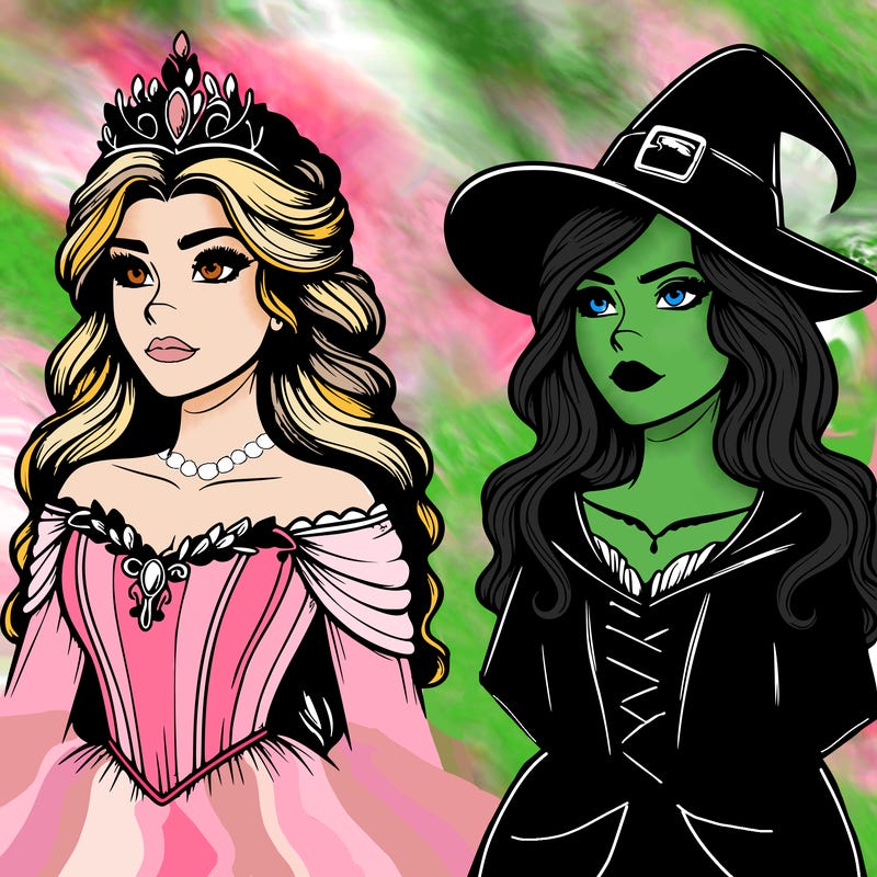 princess and witch realistic
