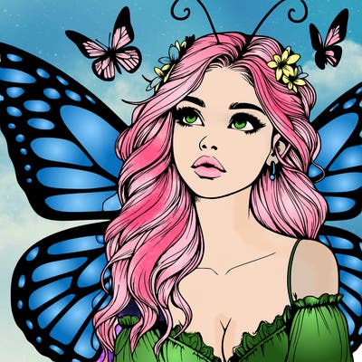 butterfly fairy realistic girl
