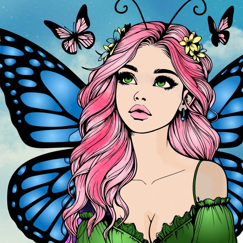 butterfly fairy realistic girl