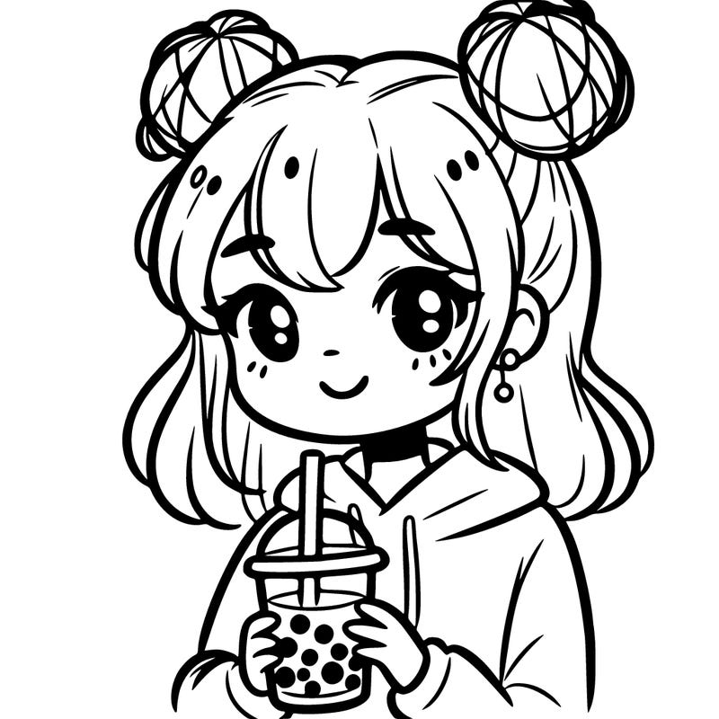 girl with boba tea
