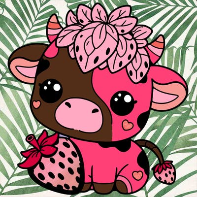 cute strawberry cow