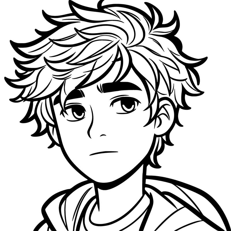 teen boy with messy hair