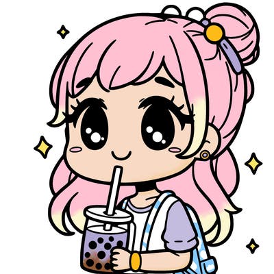 girl drinking boba