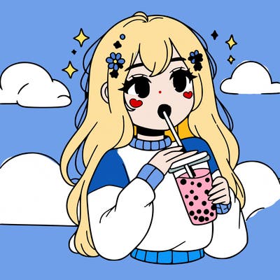 aesthetic girl drinking boba