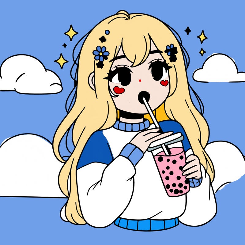 aesthetic girl drinking boba