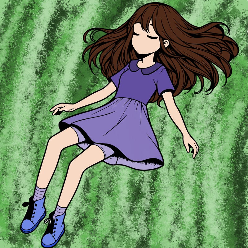 realistic girl floating