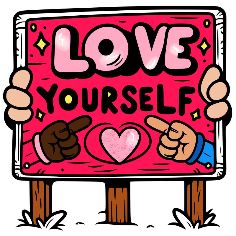 a sign where it is written: love yourself