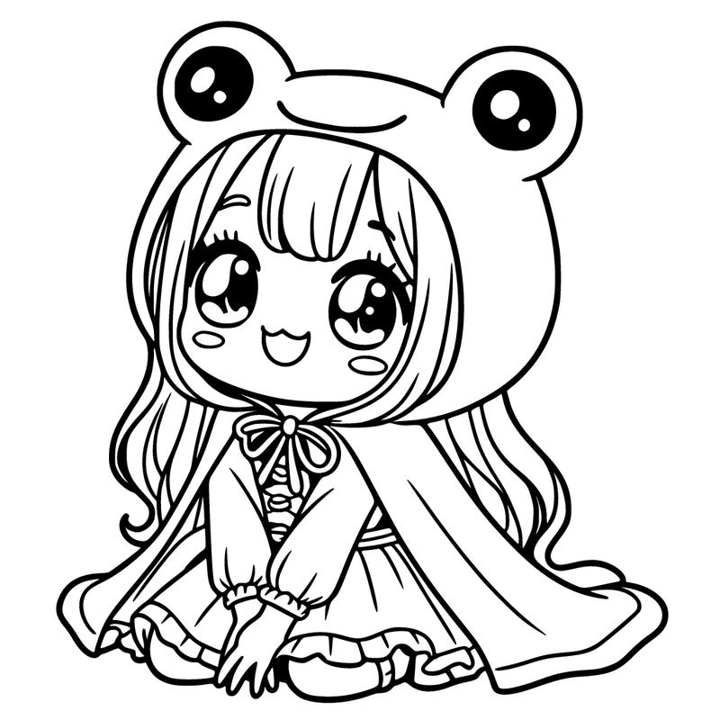 girl with frog costume