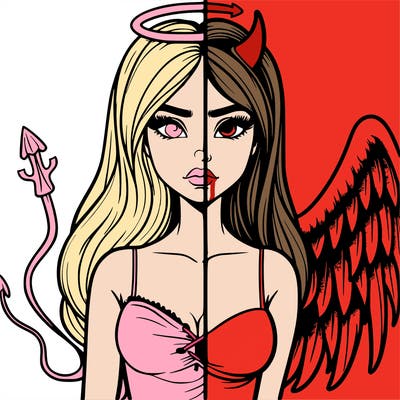 devil vs angel realistic girl