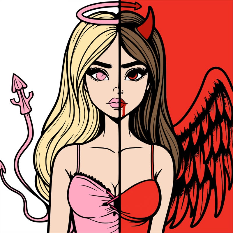devil vs angel realistic girl