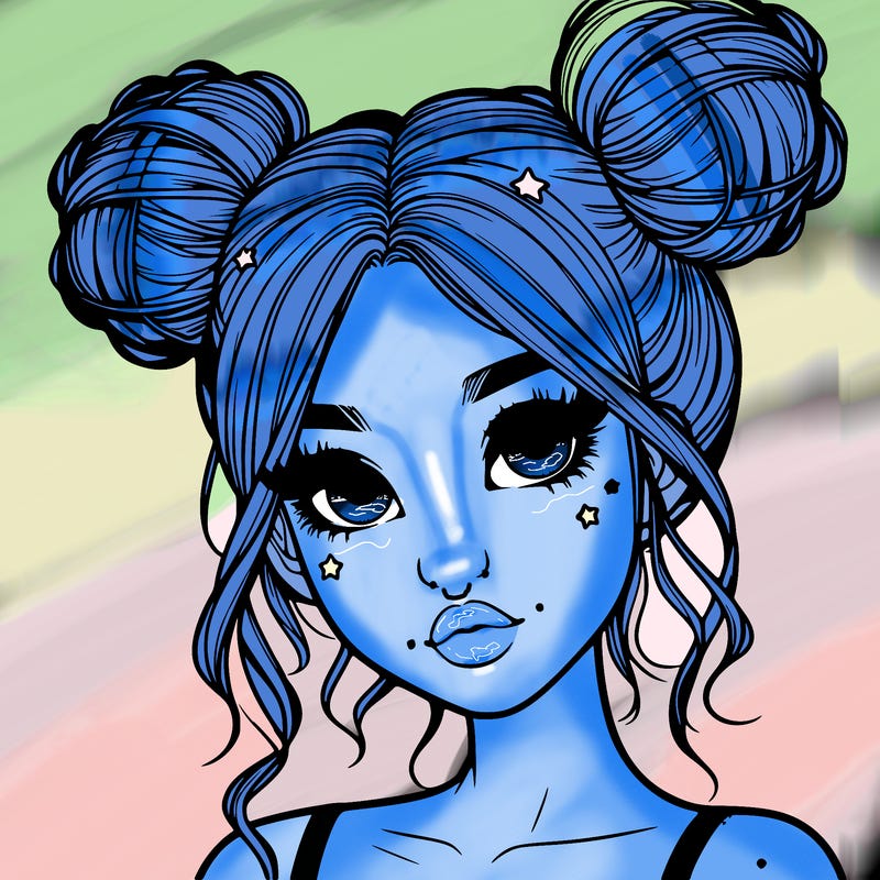 realistic girl with space buns
