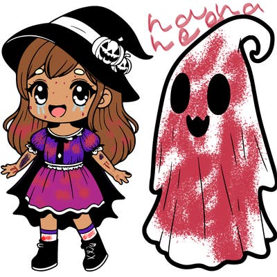 halloween girl in a ghost costume
