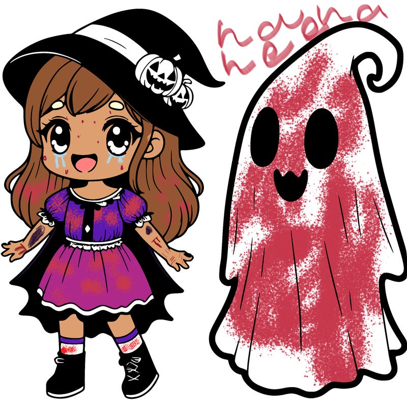 halloween girl in a ghost costume