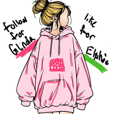 realistic girl with a oversized sweatshirt on and a bun