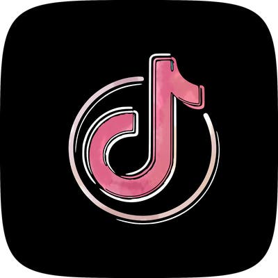 tiktok logo neon