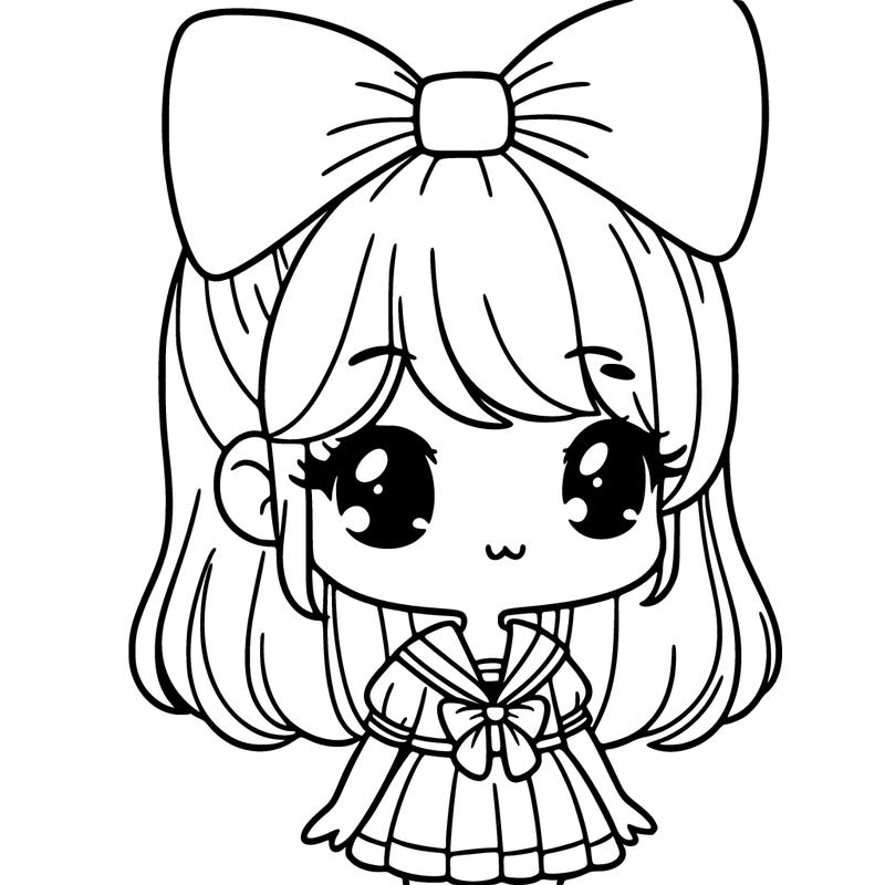 cute little girl with bows and navy blue hair