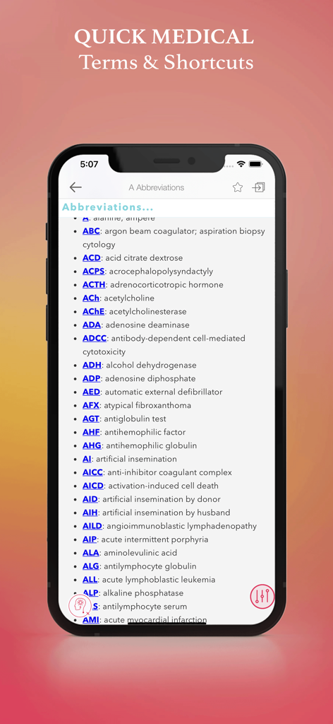 Dorland Pkt Medical Dictionary - List of medical abbreviations and their definitions in the Dorland Pocket Medical Dictionary app