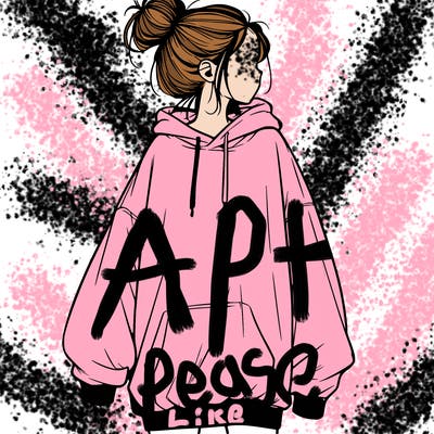 realistic girl with a oversized sweatshirt on and a bun