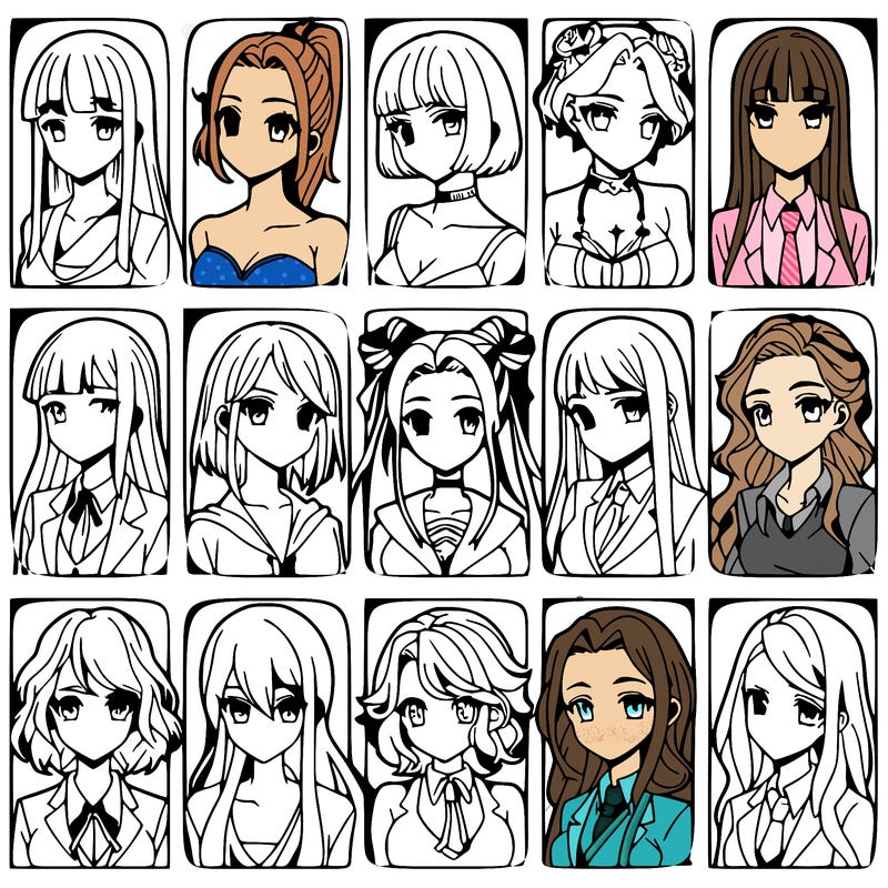 girls that look diffrent anime