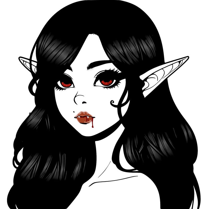 elf girl realistic dark fantasy