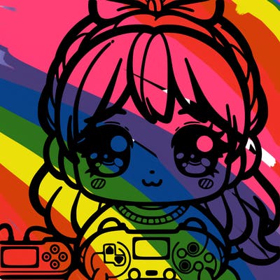 cute girl playing on nintendo