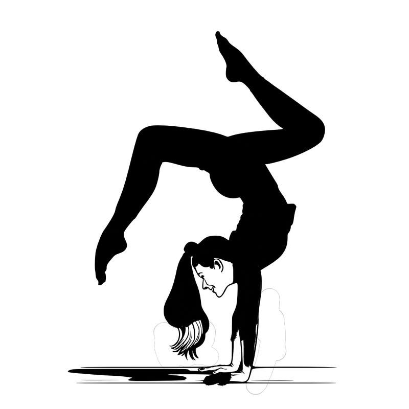 a woman doing a handstand realistic