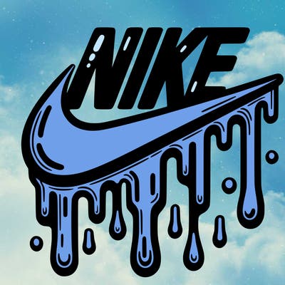 dripping nike logo