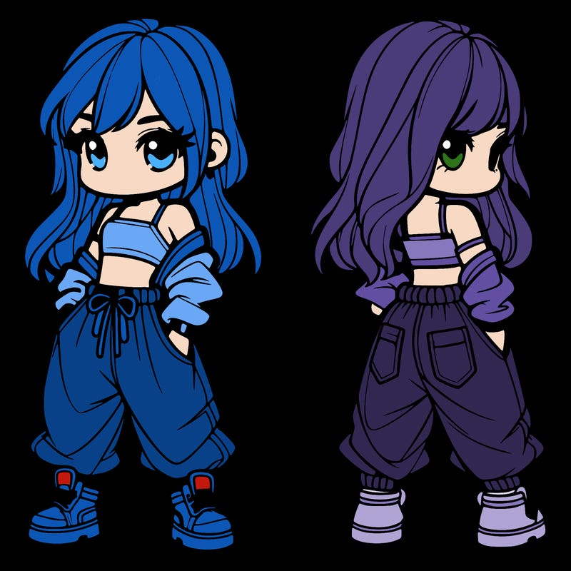 girl in crop top and baggy pants