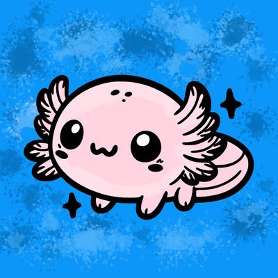 cute easy baby axolotl