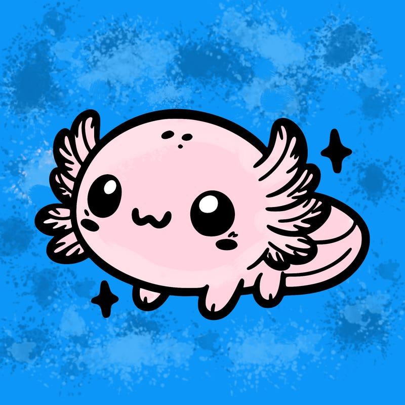 cute easy baby axolotl