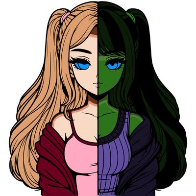 realistic girl split