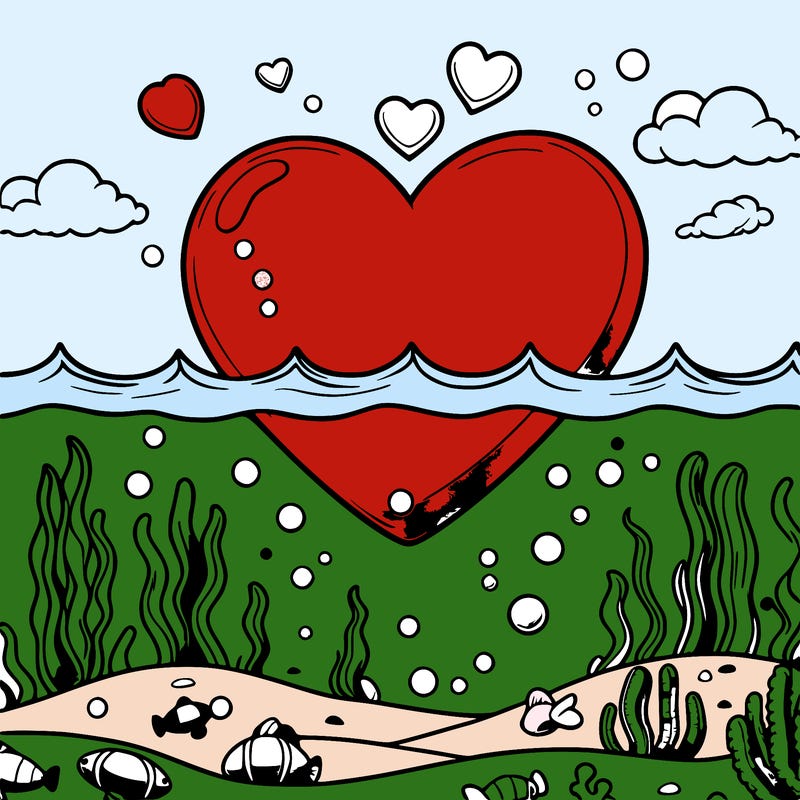 realistic heart in the sea