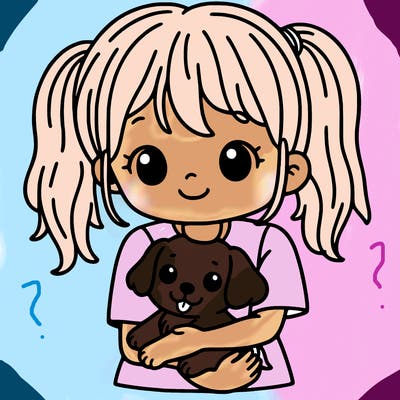 girl holding a puppy