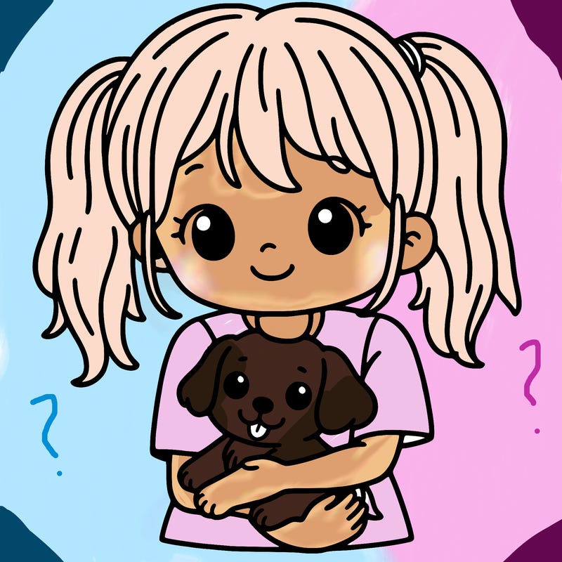 girl holding a puppy