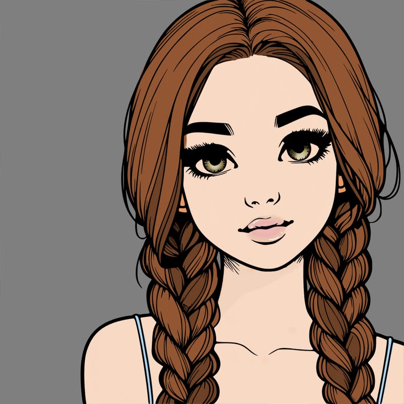 realistic girl with braids
