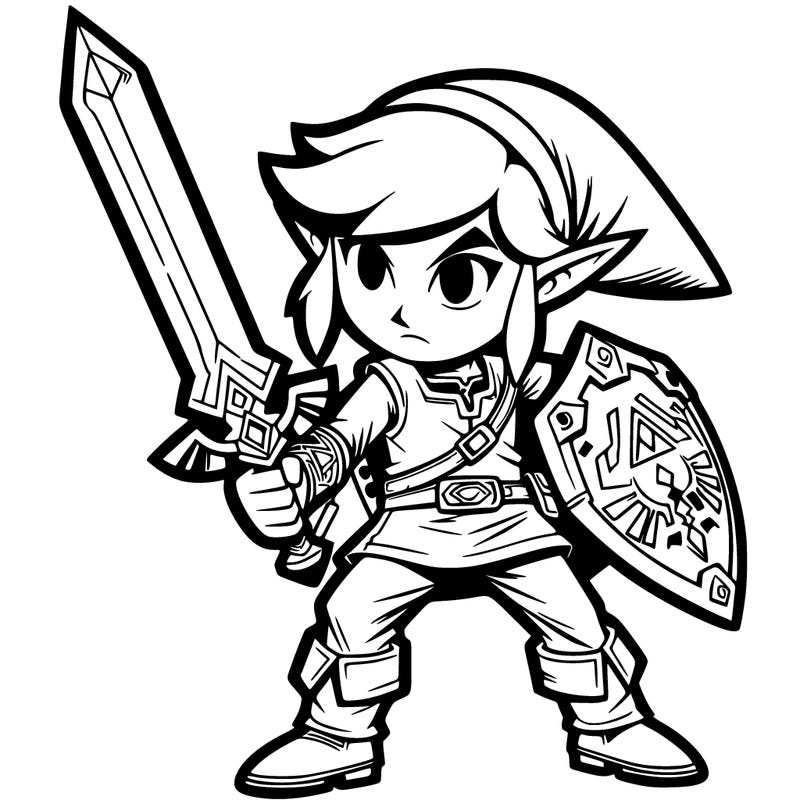 link with his sword