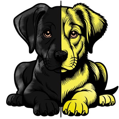 realistic dog split picture