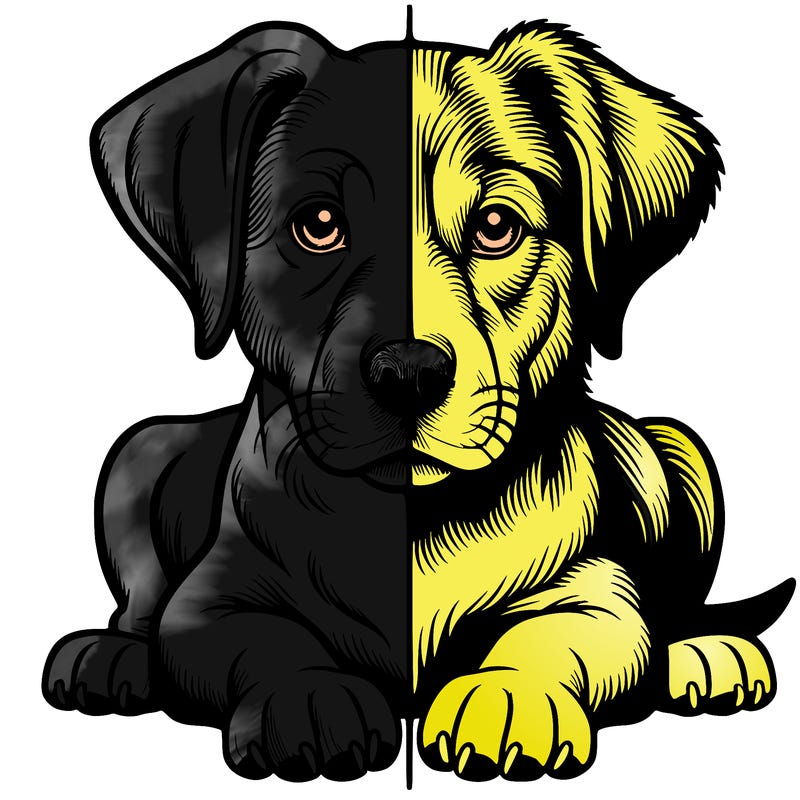 realistic dog split picture