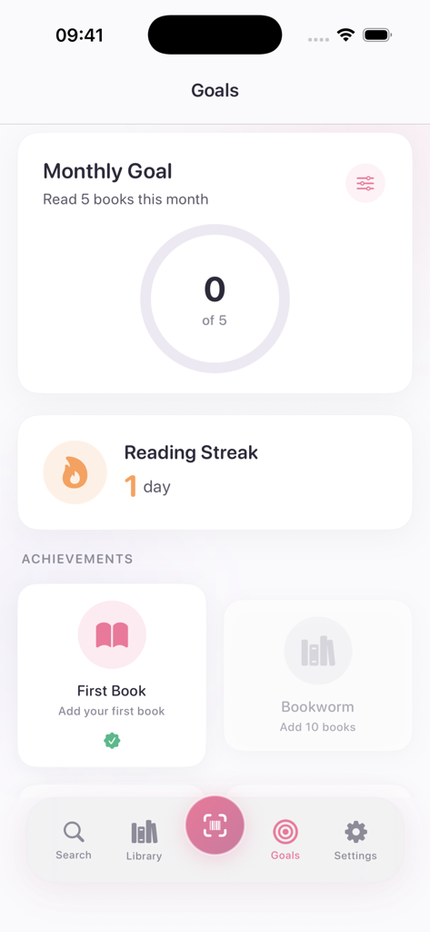 Read Book Realm - Read Book Realm app interface showing monthly reading goals progress and user achievements
