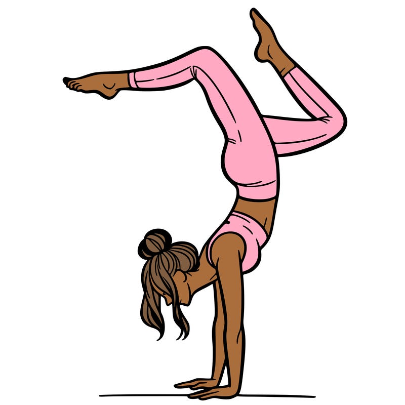 a woman doing a handstand