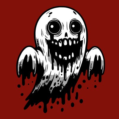 realistic creepy ghost with blood scary