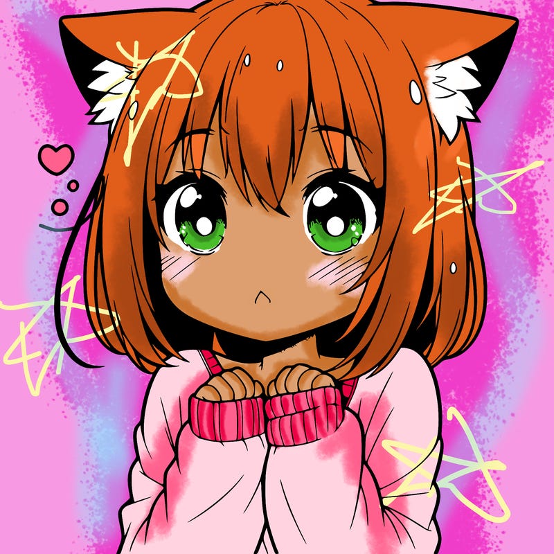 shy anime catgirl